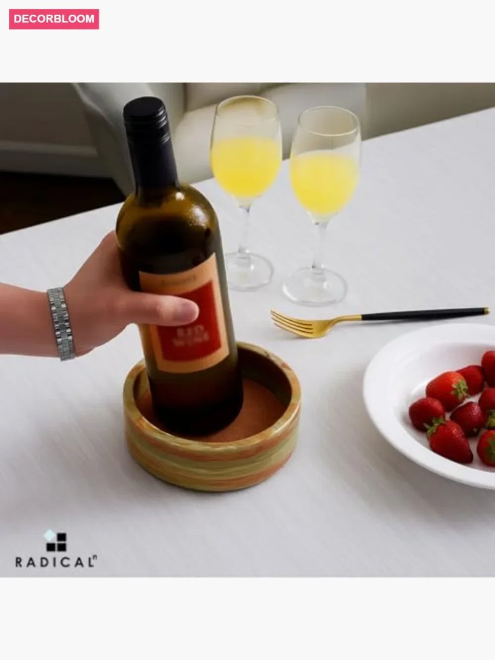 Natural Marble Wine Coaster 5.5